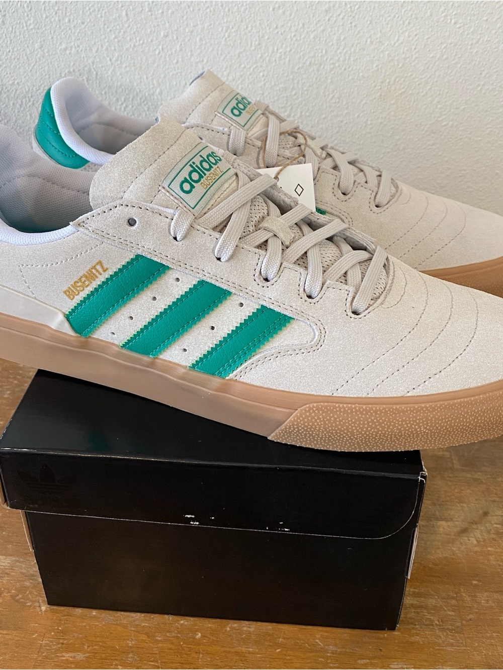 Adidas Busenitz Vulc II Sand Suede Green Beige Khaki Skateboarding - Size 12
